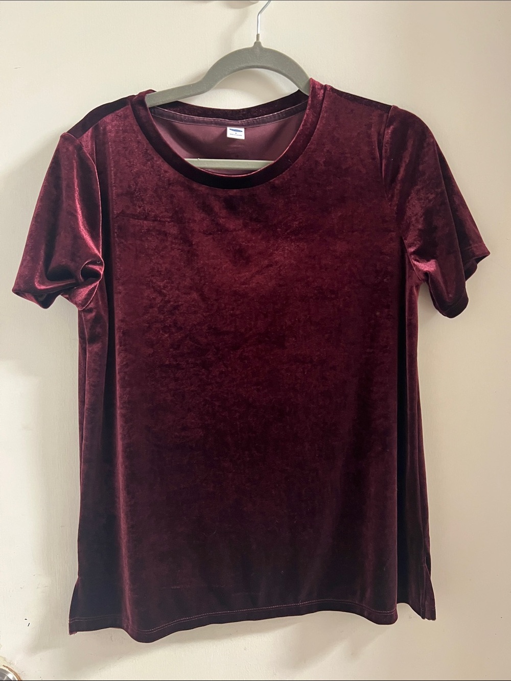 Old Navy Burgundy Velvet Short-Sleeve Tee